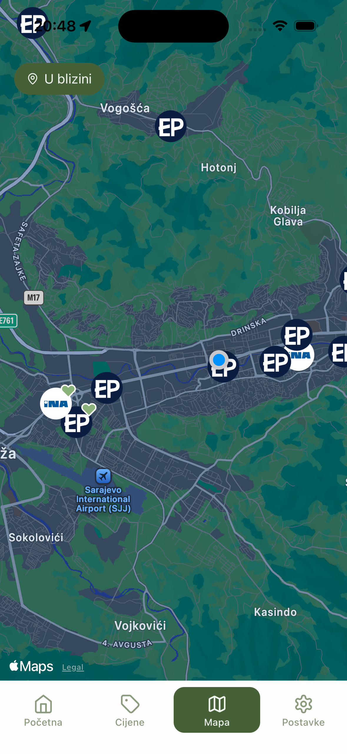 Mapa benzinskih stanica